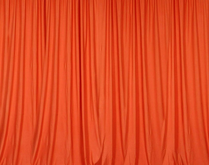 Orange SEAMLESS Backdrop Drape Panel, All Sizes Available in Polyester Poplin, Party Supplies Curtains.