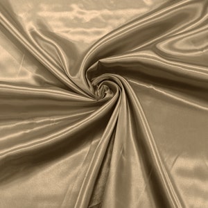 Sand Shiny Charmeuse Satin Fabric for Wedding Dress/Crafts Costumes/58” Wide /Silky Satin