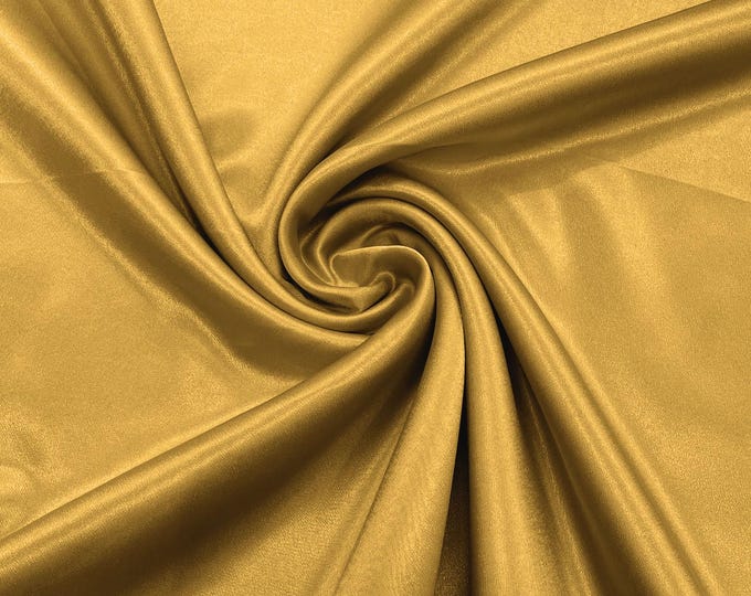 Antique Gold Crepe Back Satin Fabric 58" Wide| Bridal| Prom| Nightgown| Wedding.