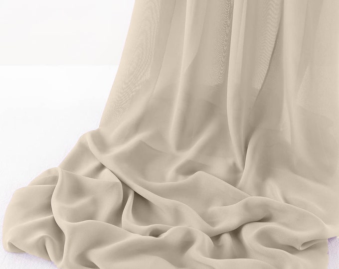 Dark Ivory - Wool Dobby Chiffon Sheer Table Runner for Wedding, Decorations for Birthday Parties, Banquets, Engagements.