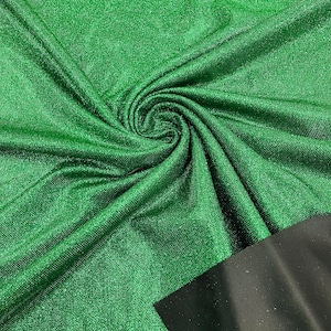 Emerald Green Stretch glitter shimmer 58” wide-Glimmer-Sparkling Fabric-Prom-Nightgown-Sold by the yard.