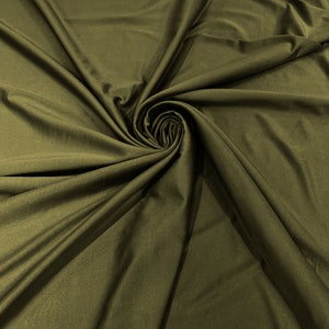 Olive Green Shiny Milliskin Nylon Spandex Fabric 4 Way Stretch 58" Wide Sold by The Yard