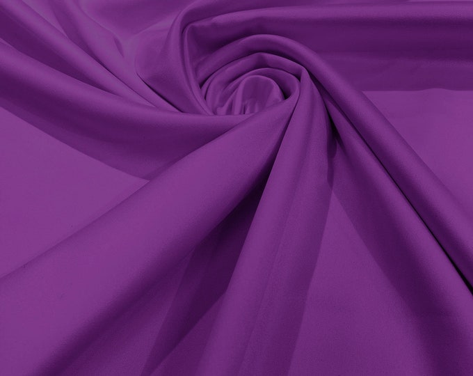 Orchid Matte Stretch Lamour Satin Fabric 58" Wide/Sold By The Yard. New Colors