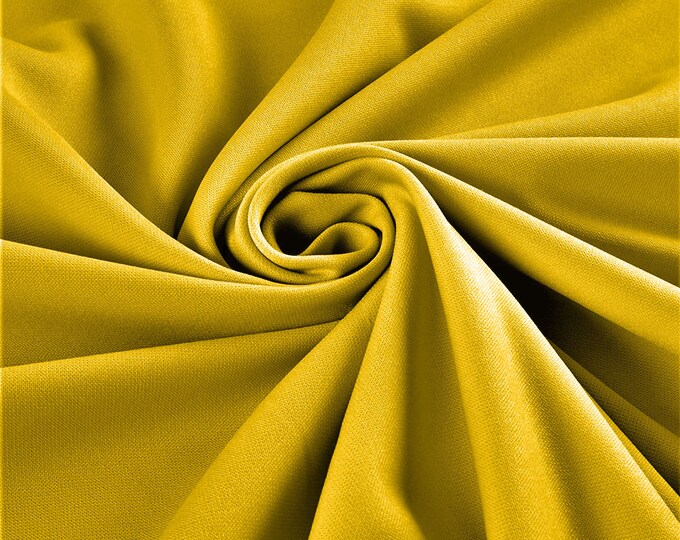 Yellow Stretch Crepe Scuba Techno Knit Polyester Spandex Fabric for Bows, Top Knots, Head Wraps, Clothes, Costumes, Crafts