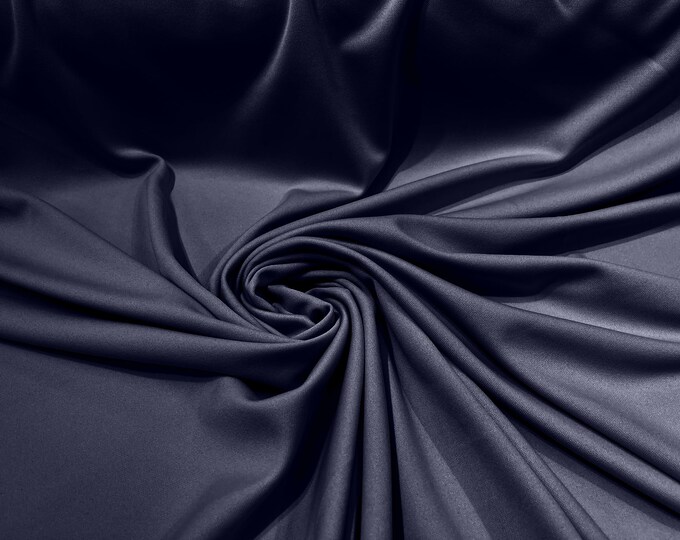 Navy Blue 59/60" Wide 100% Polyester Wrinkle Free Stretch Double Knit Scuba Fabric/cosplay/costumes.