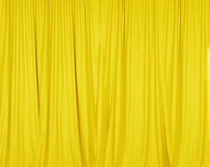 Yellow SEAMLESS Backdrop Drape Panel, All Sizes Available in Polyester Poplin, Party Supplies Curtains.