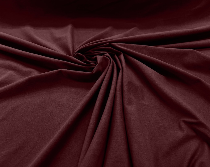 Marron 58/60" Wide  Cotton Jersey Spandex Knit Blend 95% Cotton 5 percent Spandex/Stretch Fabric/Costume