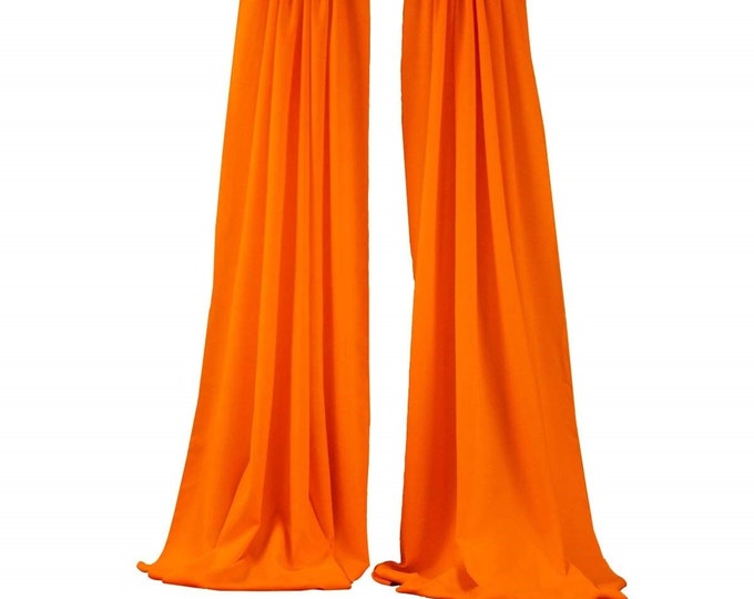 Orange 2 Panels Backdrop Drape, All Sizes Available in Polyester Poplin, Party Supplies Curtains.