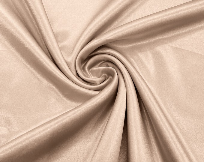 Beige Crepe Back Satin Bridal Fabric Draper/Prom/Wedding/58" Inches Wide Japan Quality.