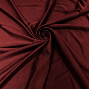 Burgundy Shiny Milliskin Nylon Spandex Fabric 4 Way Stretch 58&quot; Wide Sold by The Yard