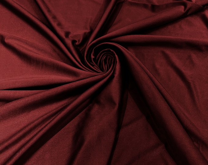 Burgundy Shiny Milliskin Nylon Spandex Fabric 4 Way Stretch 58" Wide Sold by The Yard