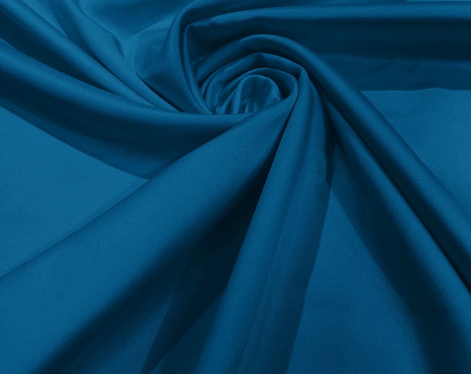 Peacock Blue - Matte L'Amour Satin (Peau de Soie) Duchess Fabric Bridesmaid Dress 58"-60" Wide/Costume/wedding.