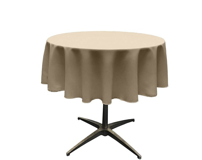 Stone - Solid Round Polyester Poplin Tablecloth Seamless.