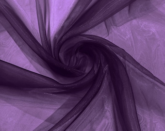 Plum Crystal Organza Fabric, Sheer Polyester, 58/60" Wide | Cosplay Costumes, Skirts.