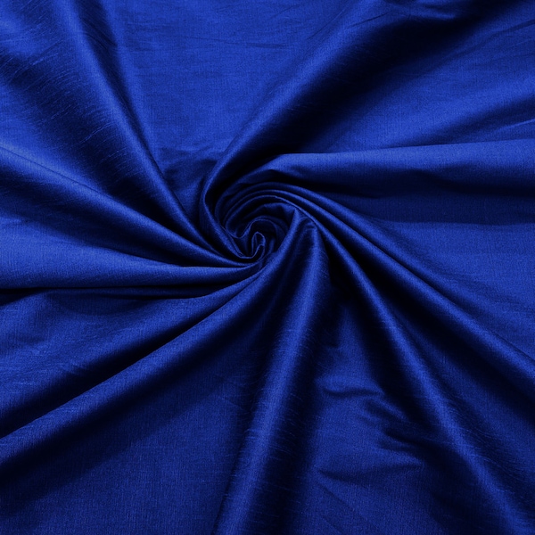 Royal Blue Polyester Dupioni Faux Silk Fabric/ 55” Wide/Wedding Fabric/Home Decor.