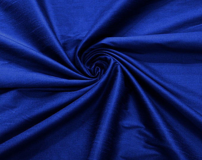Royal Blue Polyester Dupioni Faux Silk Fabric/ 55” Wide/Wedding Fabric/Home Decor.