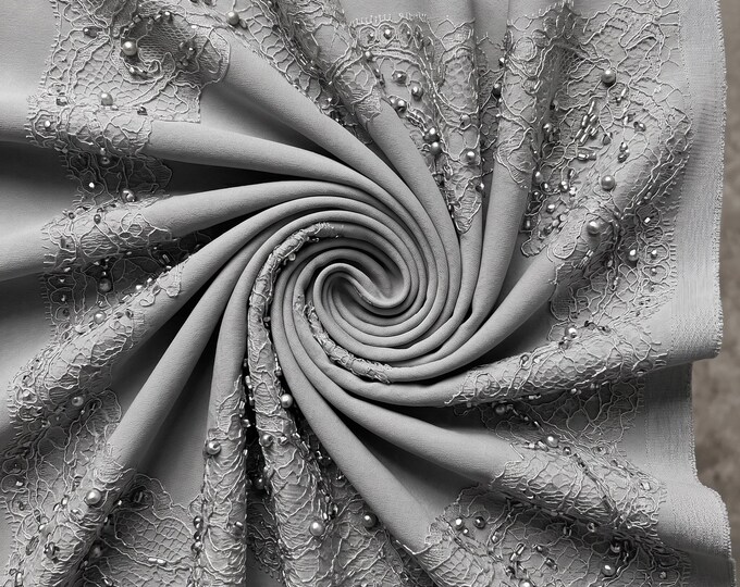 Silver Dull Stretch Crepe Fabric by the Yard – Matte 4 Way Stretch Polyester Spandex Bridal & Apparel Fabric