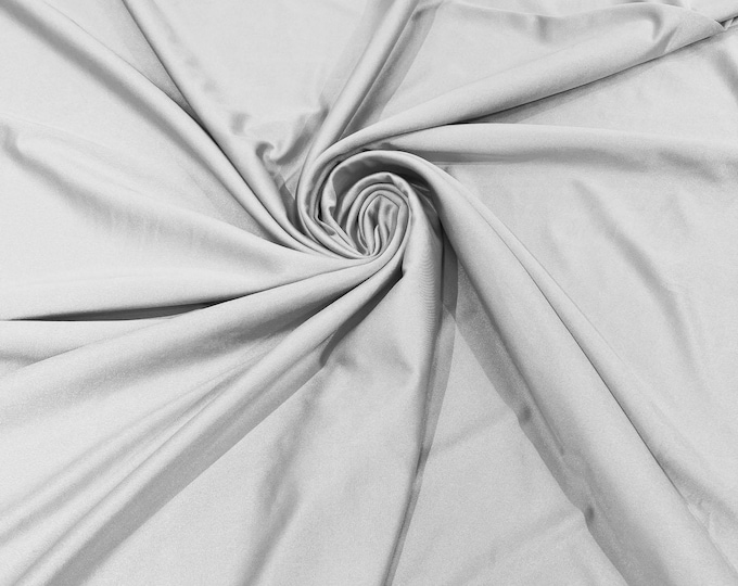 White Shiny Spandex Fabric 58" Wide| 4-Way Stretch Nylon, Swim & Costume.