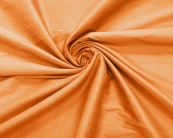 Neon orange Polyester Dupioni Faux Silk Fabric/ 55” Wide/Wedding Fabric/Home Decor.