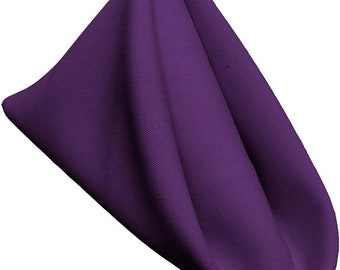 18 x 18 Inches Polyester Poplin Decorative Table Napkins, Party Supply - Pack of 12 - Purple