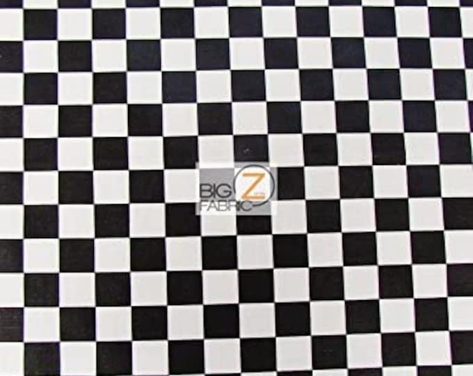 Black White 1 inch Square Checkered Print Poly Cotton Fabric 58"/59" Wide Sold by The Yard