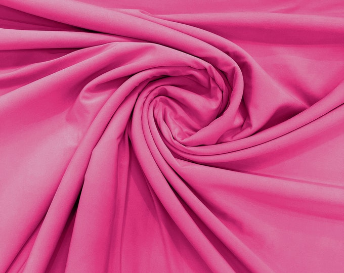 Neon Fuchsia 58" Wide ITY Fabric Polyester Knit Jersey 2 Way  Stretch Spandex Sold By The Yard.