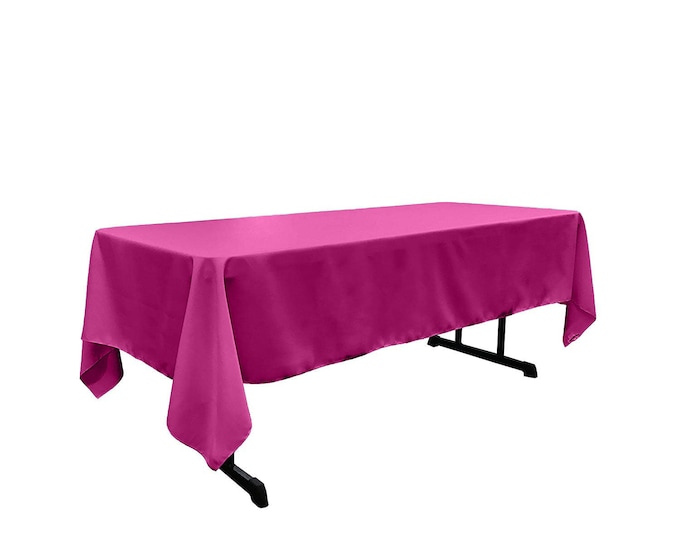 Fuchsia - Rectangular Polyester Poplin Tablecloth / Party supply.