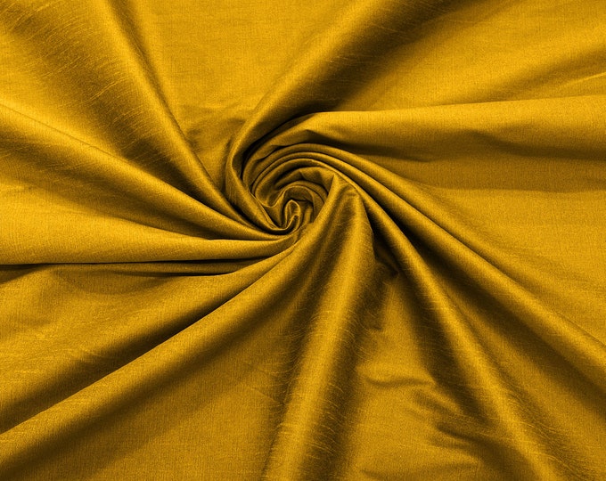 Dark Gold Polyester Dupioni Faux Silk Fabric/ 55” Wide/Wedding Fabric/Home Decor.