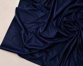 Donkermarineblauwe glanzende spandexstof 58" breed | 4-way stretch nylon, zwemkleding en kostuum.