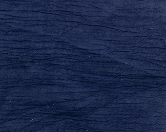 Navy Blue Cotton Gauze Fabric 100% Cotton 48/50" inches Wide Crinkled Lightweight Sold by The Yard.