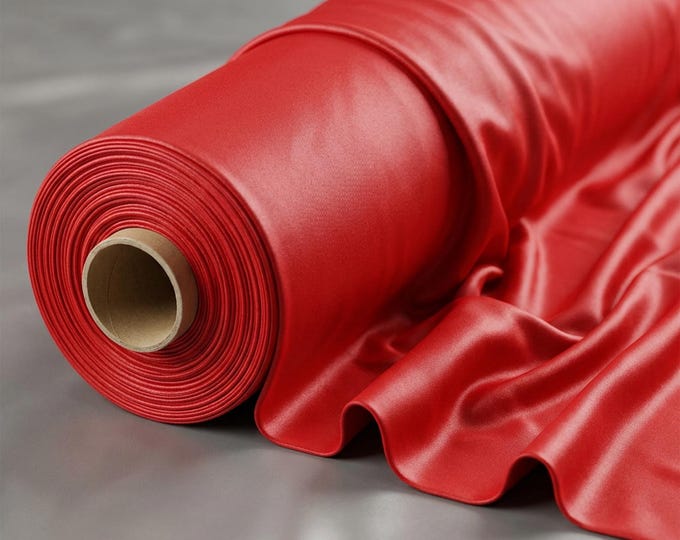 Red Shiny Nylon Spandex Fabric by the Yard, 4 Way Stretch Milliskin Tricot for Swimwear, Dancewear, Costumes & Activewear