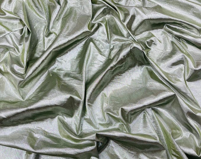 Sage Green Metallic Polyester Dupioni Faux Silk Fabric | 55" Wide Wedding, Home Decor.