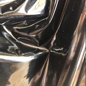 Polyester Spandex Shiny Faux Vinyl 2 Ways Stretch Fabric By The Yard