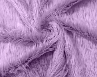 Lilac Long Pile Soft Faux Fur Fabric for Fur suit, Cosplay Costume, Photo Prop, Trim, Throw Pillow, Crafts.
