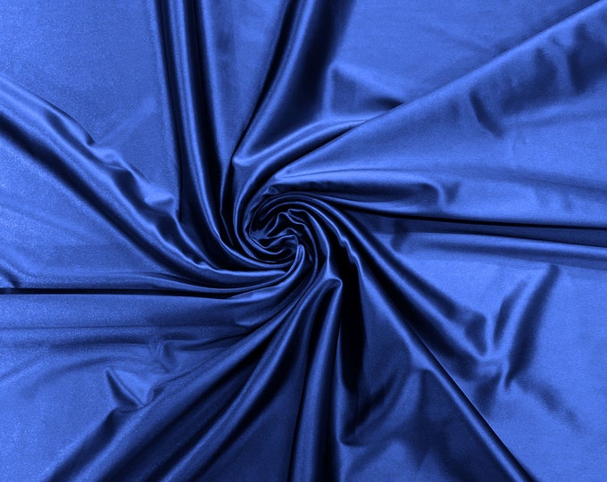 Royal Blue - Luxury Shiny Satin Stretch Spandex Fabric / Prom / Wedding / Cosplays.