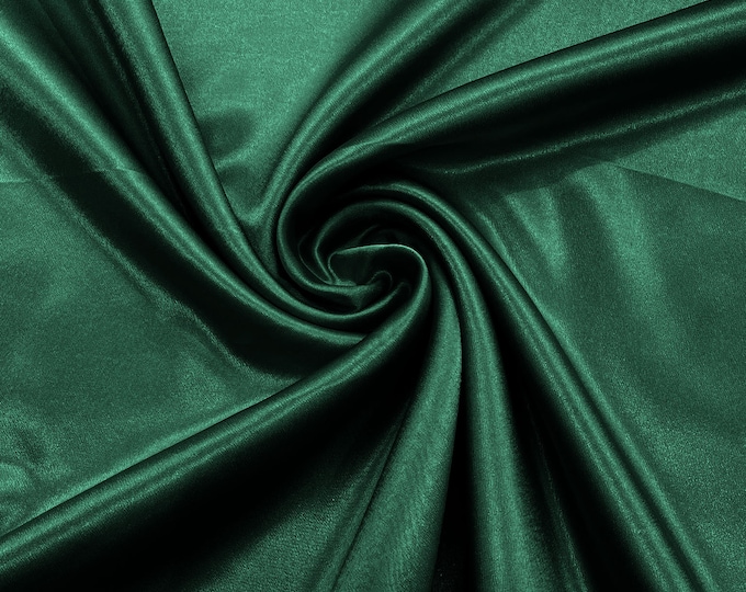 Hunter Green Crepe Back Satin Bridal Fabric Draper/Prom/Wedding/58" Inches Wide Japan Quality.