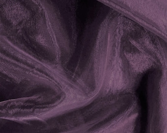 Eggplant 58/60" Wide 100% Polyester Soft Light Weight, Sheer, See Through Crystal Organza Fabric Sold By The Yard.