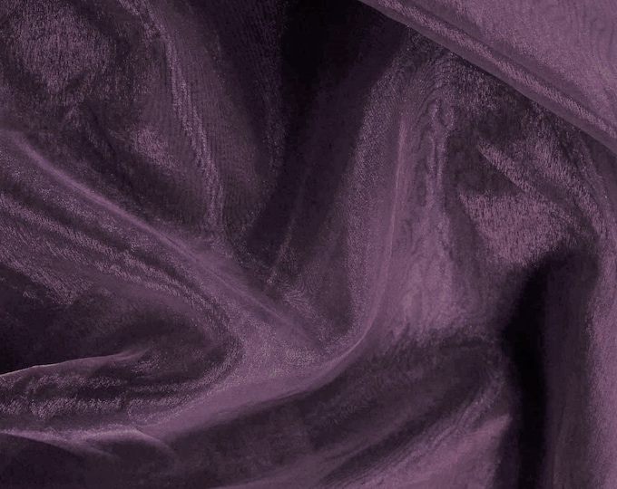 Eggplant 58/60" Wide 100% Polyester Soft Light Weight, Sheer, See Through Crystal Organza Fabric Sold By The Yard.