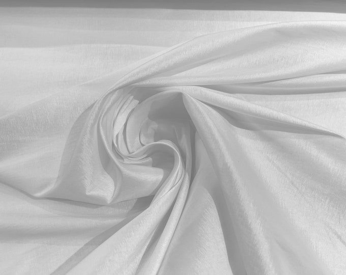 Off White 58" Wide Medium Weight Stretch Two Tone Taffeta Fabric, Stretch Fabric For Bridal Dress Clothing Custom Wedding Gown, New Colors