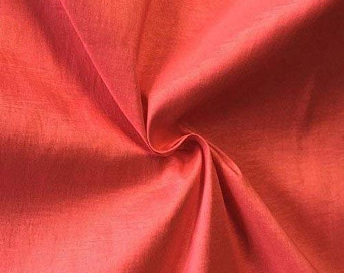 Coral 58" Wide Medium Weight Stretch Two Tone Taffeta Fabric, Sold By The Yard.