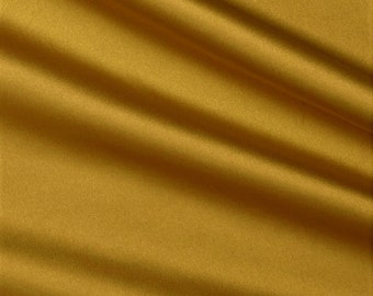 Dark Gold Heavy Shiny Bridal Satin Fabric for Wedding Dress, 60" inches wide sold by The Yard.