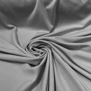 Silver 59/60&quot; Wide 100% Polyester Wrinkle Free Stretch Double Knit Scuba Fabric/cosplay/costumes.