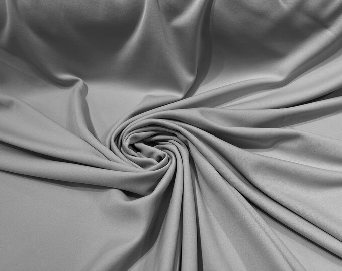 Silver 59/60" Wide 100% Polyester Wrinkle Free Stretch Double Knit Scuba Fabric/cosplay/costumes.