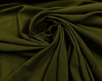 Olive Cotton Gauze Fabric 100% Cotton 48/50" inches Wide Crinkled Lightweight Sold by The Yard.