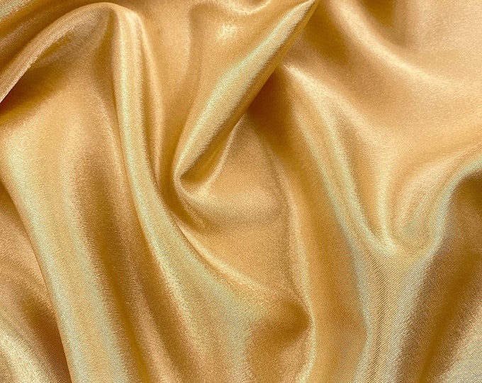 Sun Gold Crepe Back Satin Bridal Fabric Draper-Prom-wedding-nightgown- Soft 58"-60" Inches Sold by The Yard.