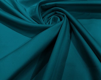 Light Teal - Matte L'Amour Satin (Peau de Soie) Duchess Fabric Bridesmaid Dress 58"-60" Wide/Costume/wedding.