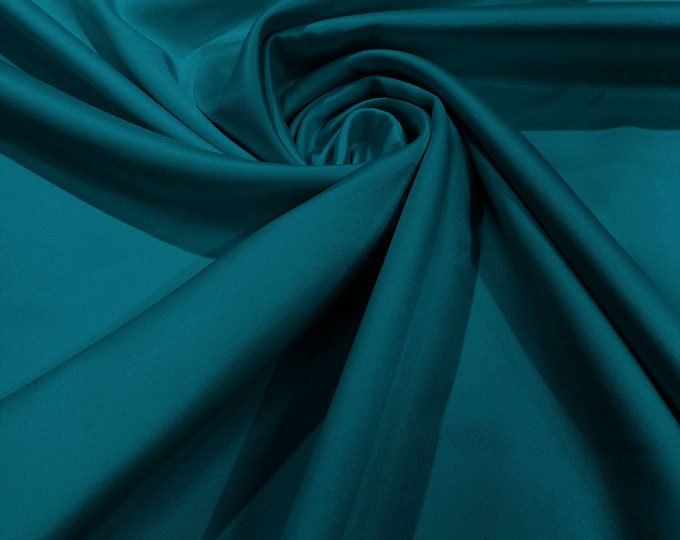 Light Teal - Matte L'Amour Satin (Peau de Soie) Duchess Fabric Bridesmaid Dress 58"-60" Wide/Costume/wedding.