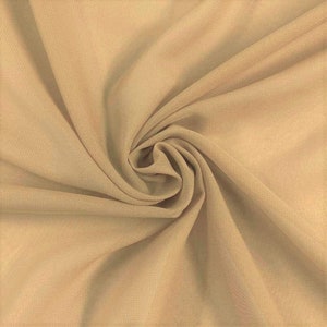 Tela de gasa dorada, 100 % poliéster, suave, liviana, transparente y transparente, de 58/60" de ancho. Se vende cortada a medida.