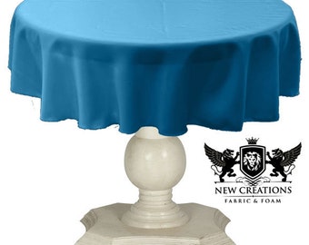 University Blue Tablecloth Solid Dull Bridal Satin Overlay for Small Coffee Table Seamless.