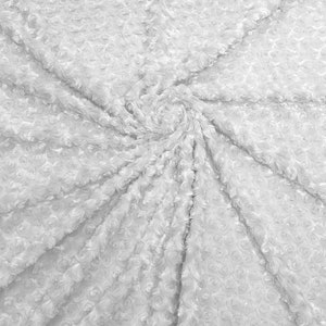 Tessuto di pelliccia di peluche in poliestere con boccioli di rosa a spirale minky da 58&quot; di larghezza